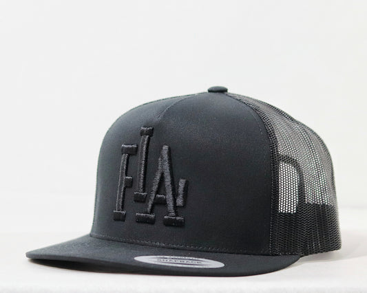 "FLA" Black on Black Trucker Hat