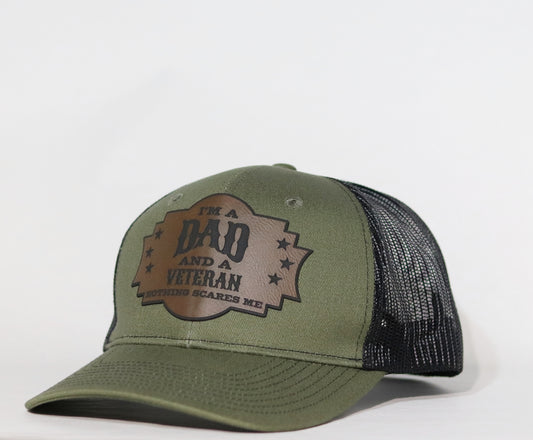 Dad & Veteran Leather Patch Hat